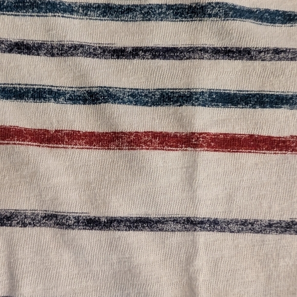 Tommy Hilfiger White and Blue Striped Short Sleeve Tee - Picture 3 of 4